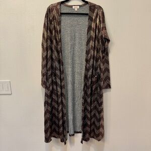Brand New LuLaRoe Size L Brown and Copper Sarah Cardigan
